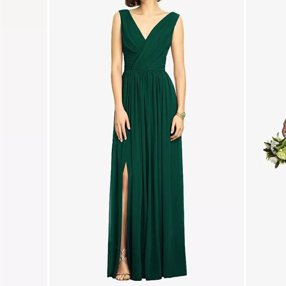 Size 0 - DESSY COLLECTION - Sleeveless Chiffon Maxi Dress Green NEW $273